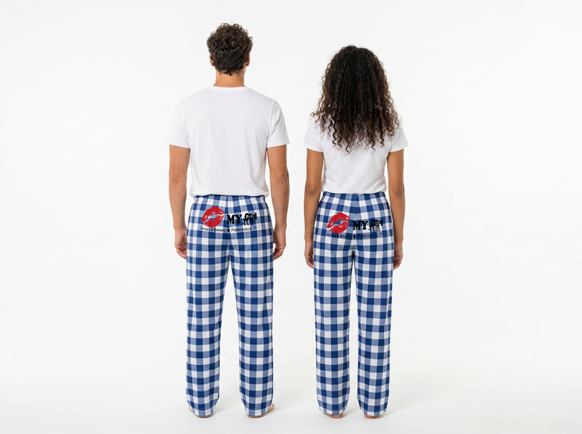 Pajama Pants Dark Blue and White