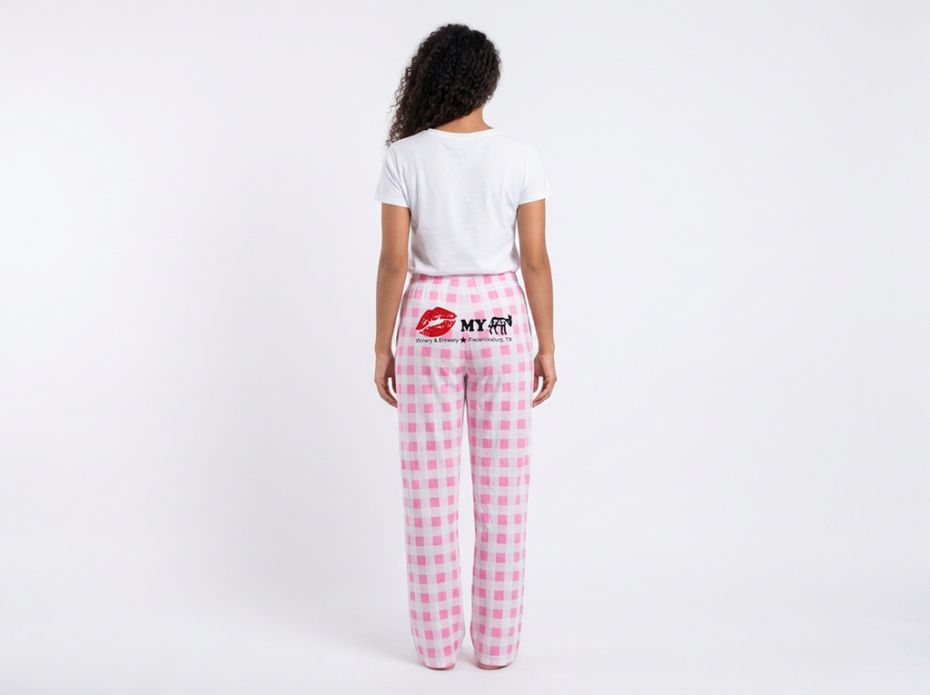 Pajama Pants Pink and White