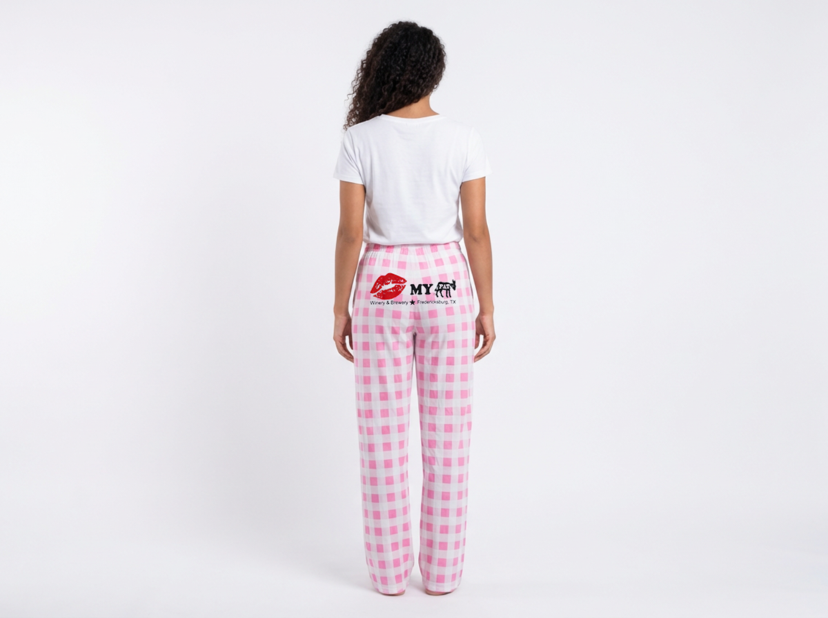 Pajama Pants Pink and White