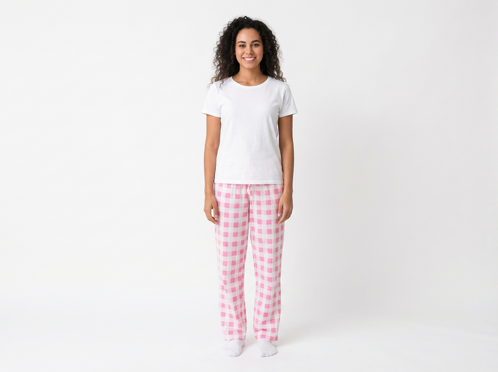 Pajama Pants Pink and White