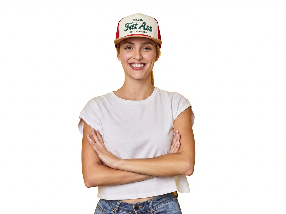 Cap - Red and Cream Laser Mesh