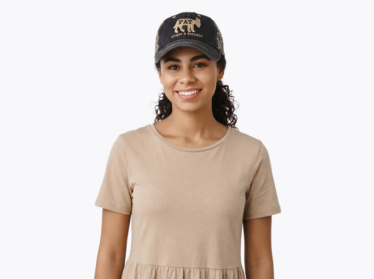 Cap - Distressed Black Cheetah Print