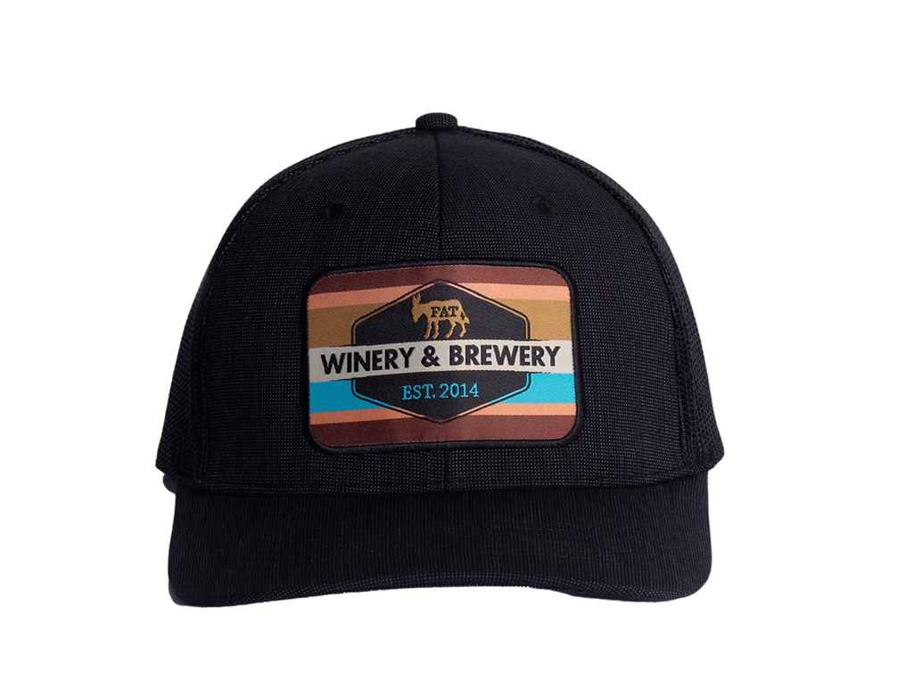 Cap - Black Suit Fabric with Tri Color Patch