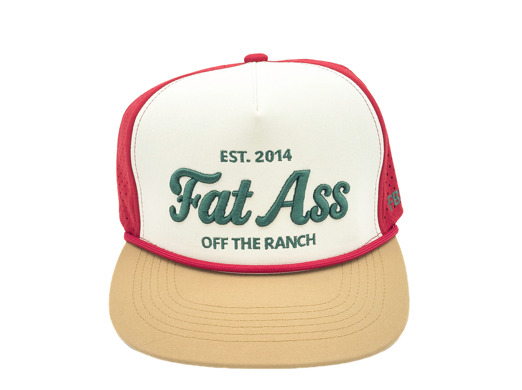 Cap - Red and Cream Laser Mesh