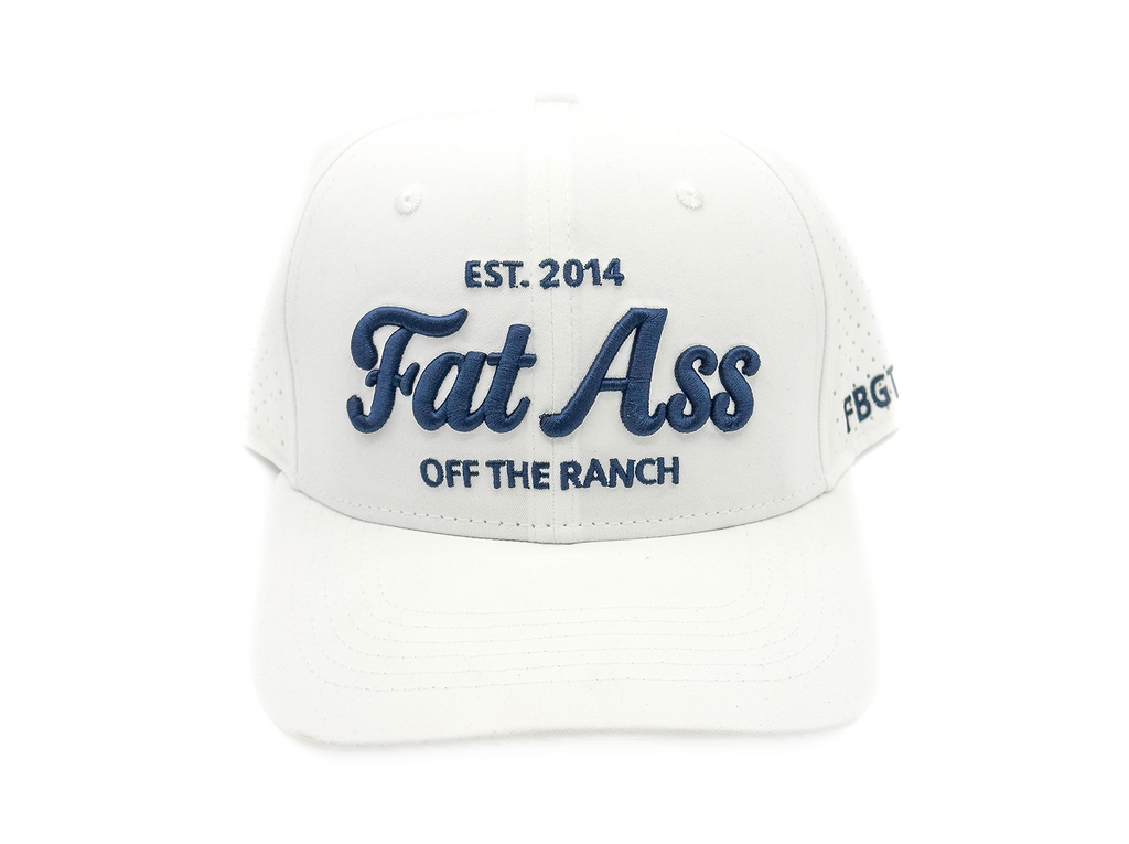 Cap - White and Navy Laser Mesh