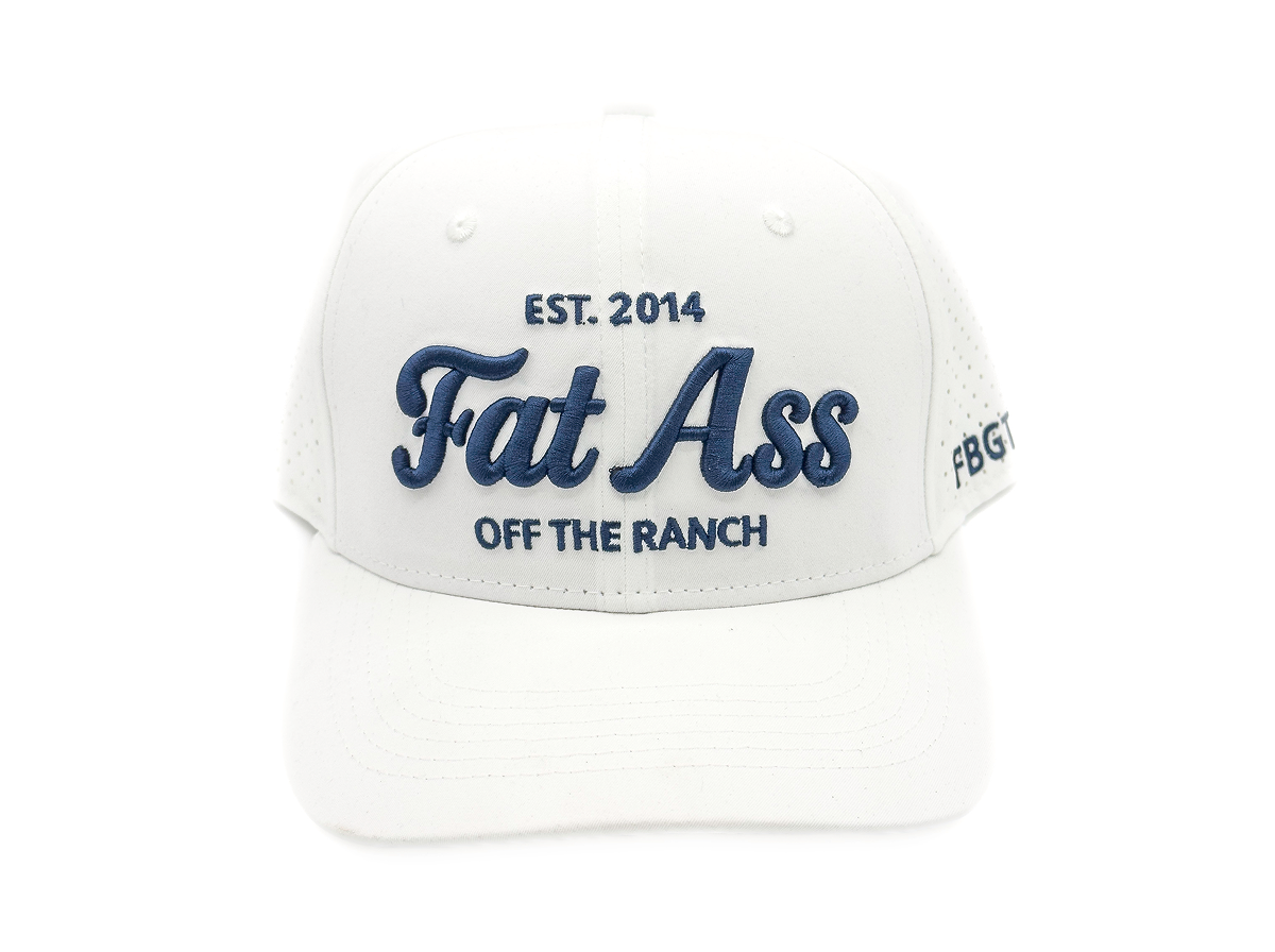 Cap - White and Navy Laser Mesh