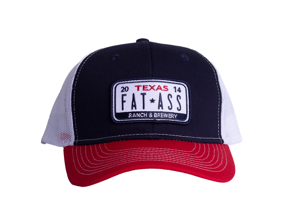 Cap - Red White and Blue License Plate