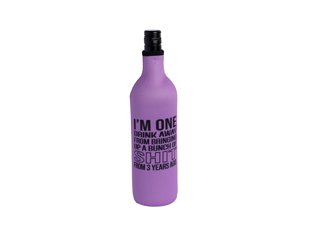 Koozie - Wine Suit One Drink Away Lilac