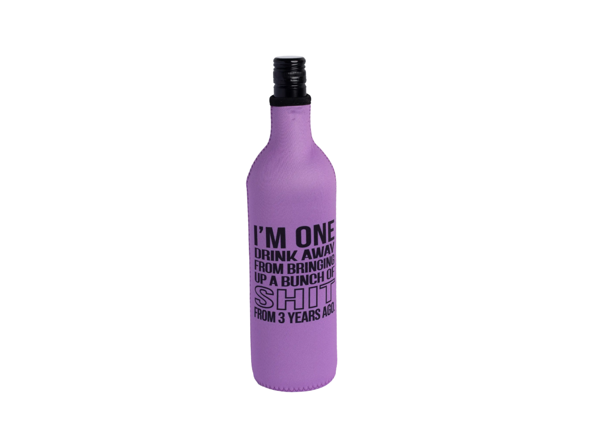 Koozie - Wine Suit One Drink Away Lilac